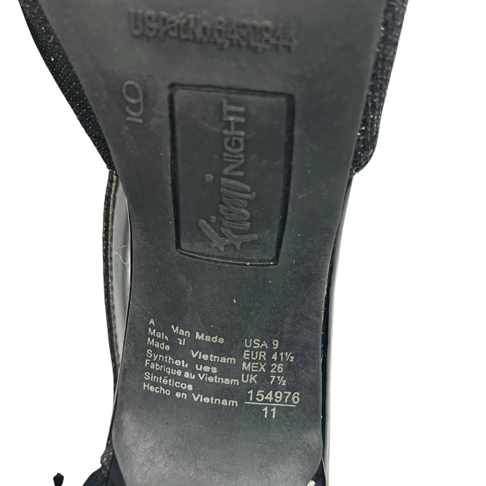 Fioni Night Stiletto Pumps Black Shimmer Strappy Evening Shoes 9 - Picture 8 of 14